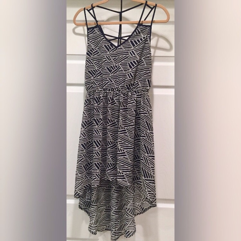 Double Zero Blue & White Print Dress Medium Size
